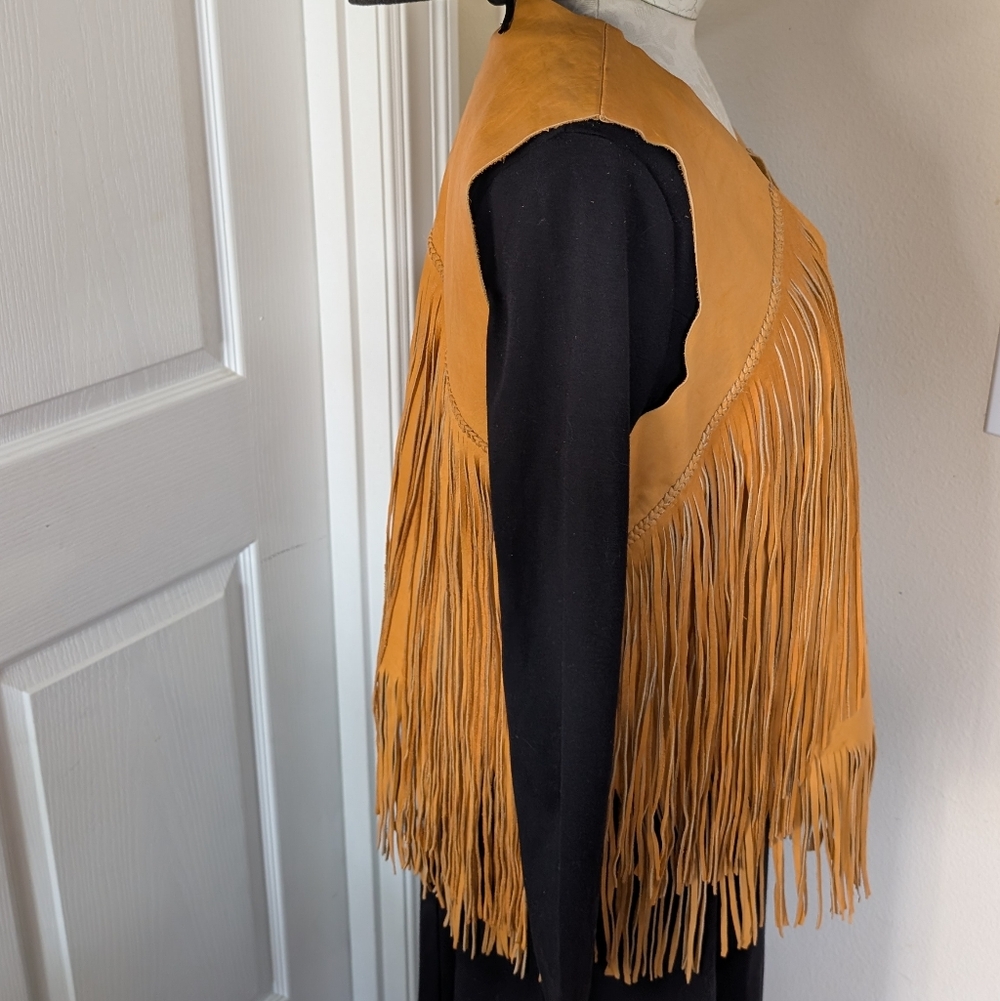 Fringe Leather Boho Vest - Picture 2 of 11